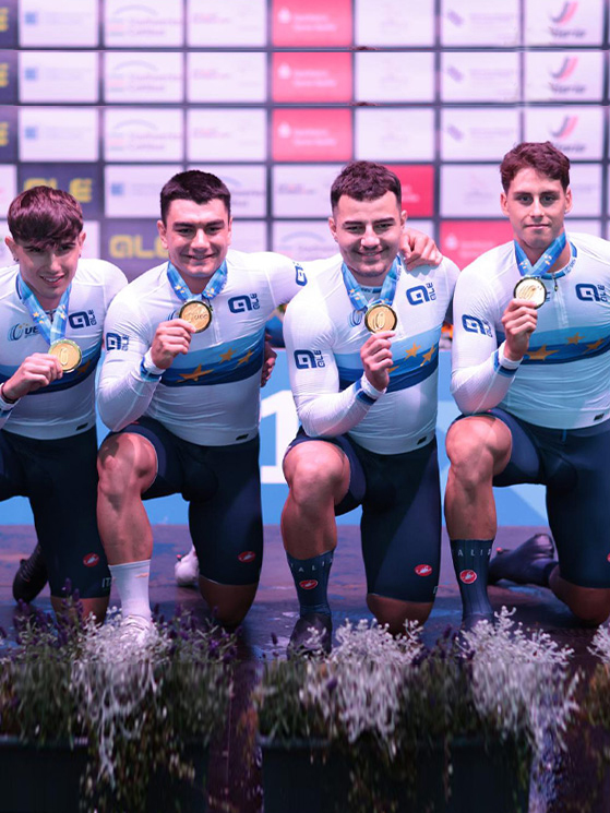 Il team campione, da sinistra Melotto, Predomo, Minuta e Del Medico