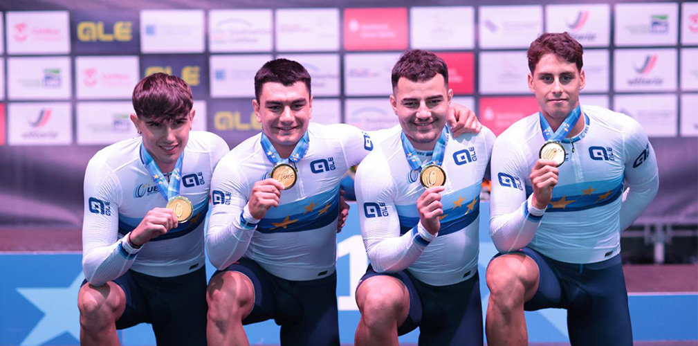 Il team campione, da sinistra Melotto, Predomo, Minuta e Del Medico