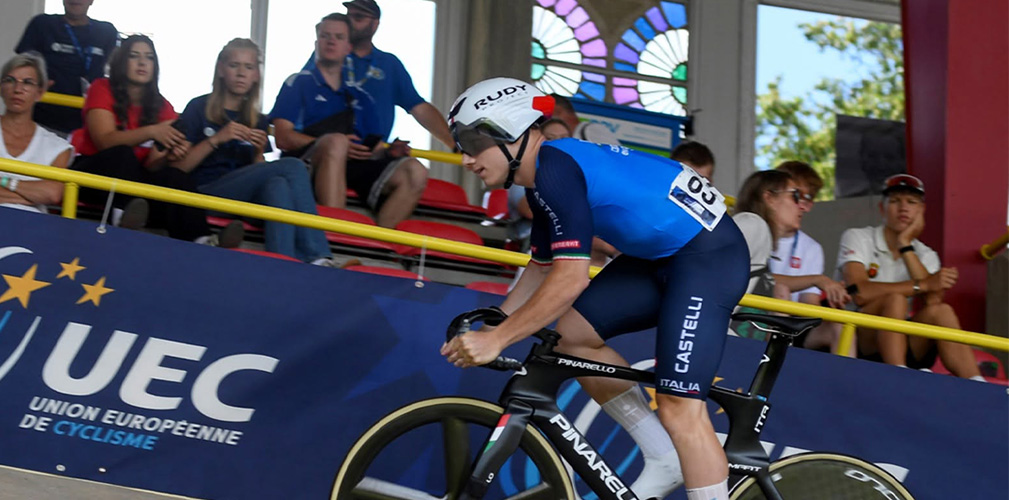 Filippo Cusumano, terzo nello sprint (2° Ghirelli) e nel team sprint, un altro talento della velocità