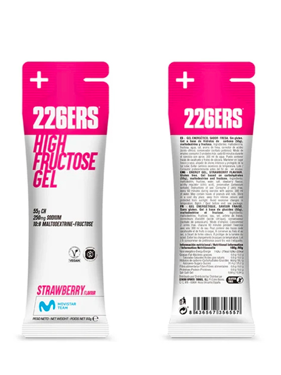 High Fructose Gel è disponibile in formato stick da 80 grammi e in sei gusti: