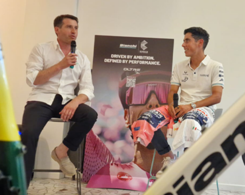 Afonso Eulalio, Team Bahrain Victorious, insieme a Claudio Masnata, Bianchi, Milano