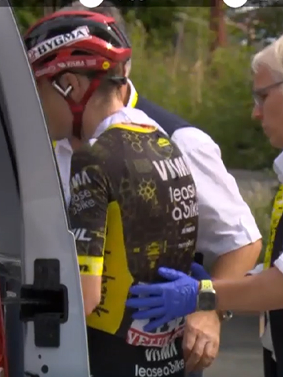 Tour de France 2026, Jonas Vingegaard, Visma Lease a Bike, ritiro, Tappa 15 (screenshot RAI)