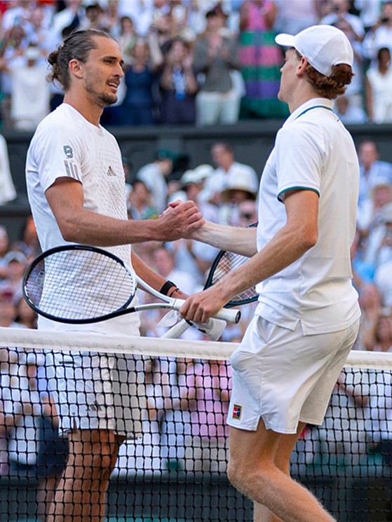 Il duello di ieri fra Sinner e Zverev non ha avuto storia: troppo grande la differenza fra i due (foto Facebook/Wimbledon)