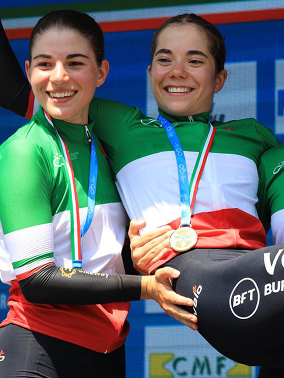Rossignoli, le gemelle Orsi e Campana hanno conquistato il tricolore cronosquadre con la BFT Burzoni (foto Ossola)