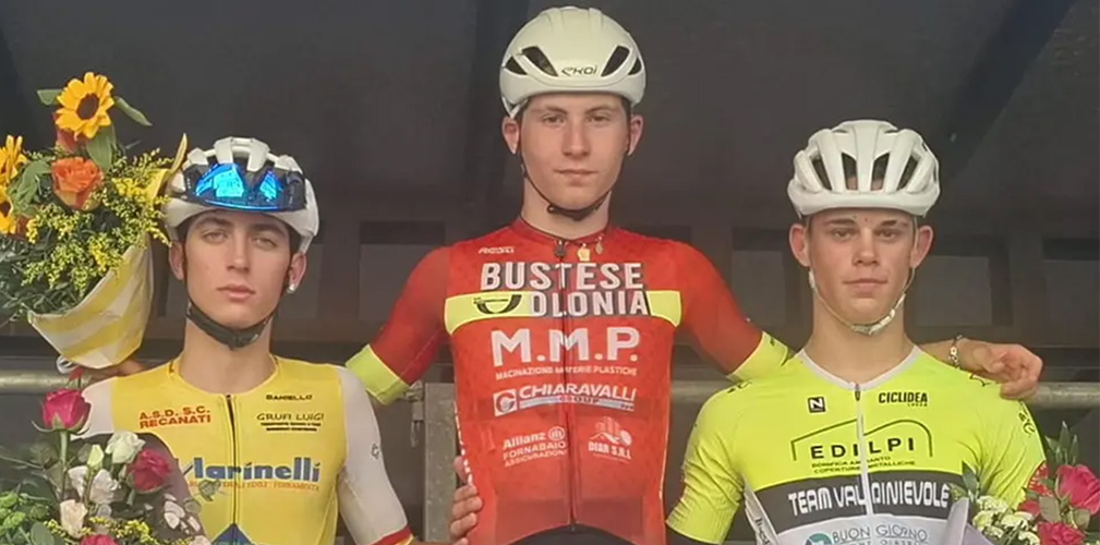 Sul podio de L'Eroica, prima vittoria da allievo. Come esordiente aveva vinto anche il Liberazione