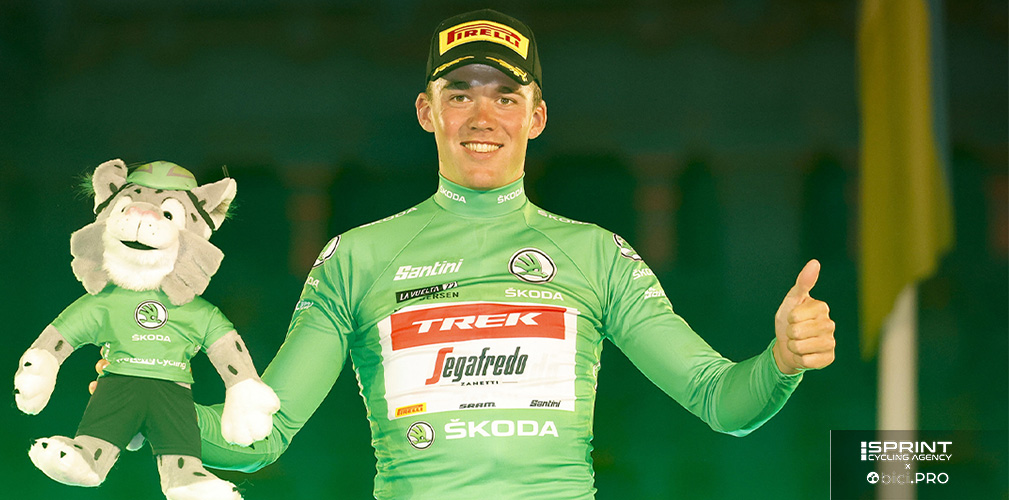Pedersen con la maglia verde della Vuelta 2023. Nel '24 ha vinto al Giro, nel '26 al Tour
