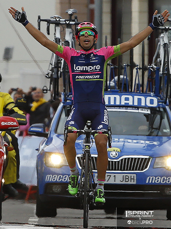 La vittoria di Oliveira nella tappa a Tarazona della Vuelta del 2015, l'unico suo successo di peso da pro'