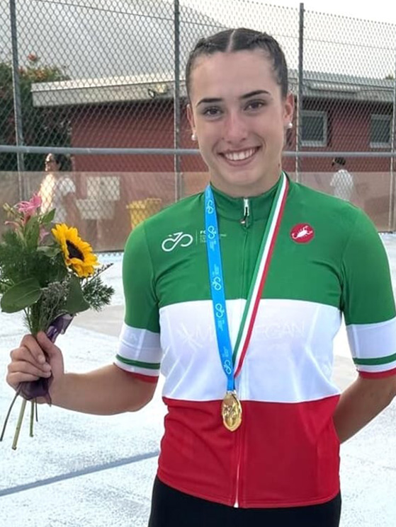La trentina Maya Ferrante, tricolore sia nello sprint che nel keirin e argento europeo nel chilometro