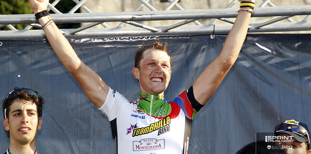 Trentin è tra i pro' dal 2011, qui un giovanissimo Matteo vincitore alla Settimana Tricolore