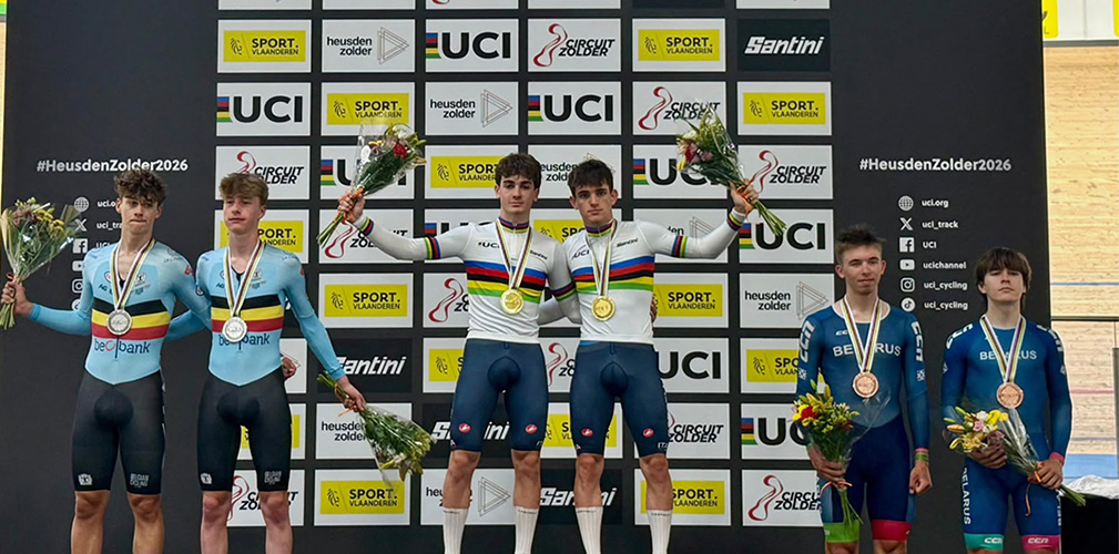 Nella madison lo sprint finale ha permesso ai due azzurri di superare Belgio e Bielorussia