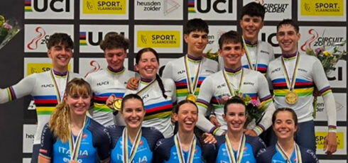 Campionati del mondo juniores su pista, quartetto machile d'oro, quartetto femminile di bronzo (foto FCI)