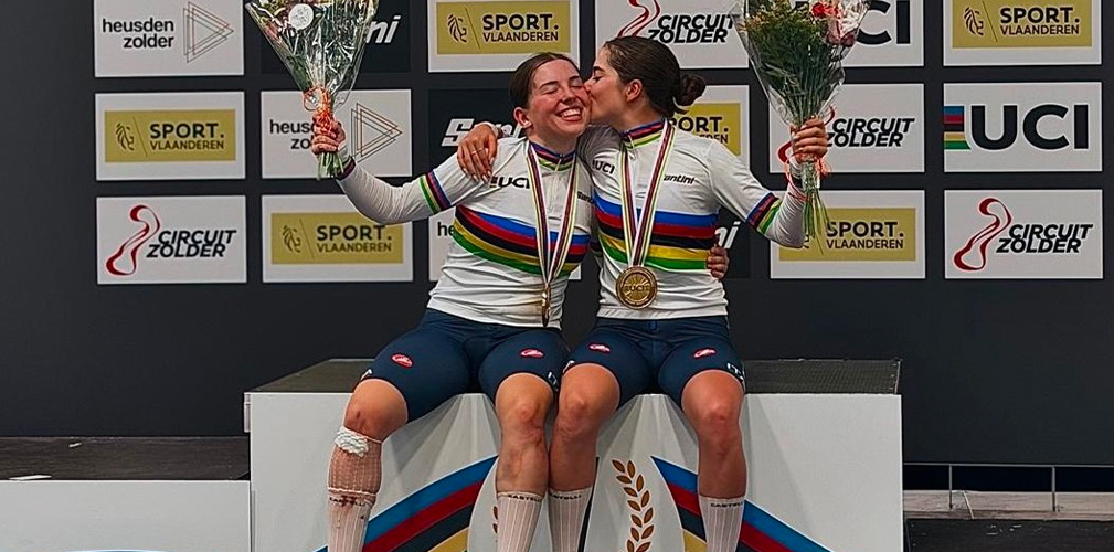 Ai mondiali juniores, è arrivato l'oro nella madisono anche per Agata Campana e Matilde Rossignoli (foto FCI)
