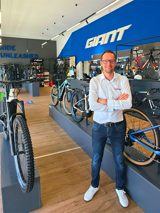 Riccardo Menin è il responsabile dello Giant Store Isibike di Creazzo, in provincia di Vicenza