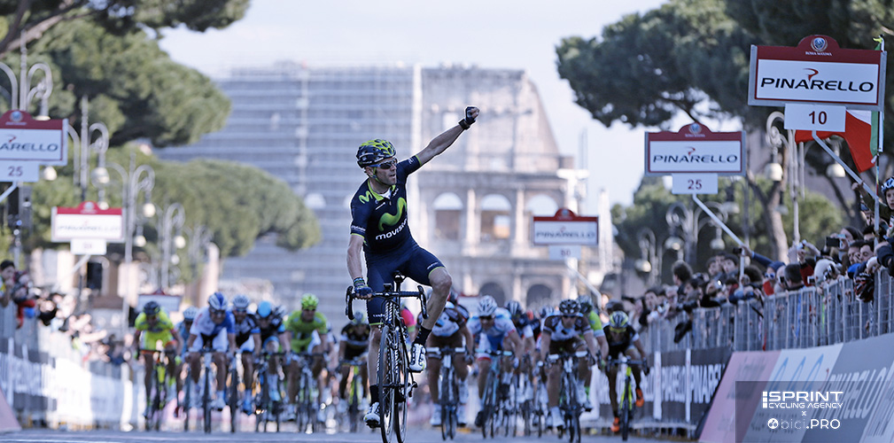 Valverde conquista il Roma Maxima, ultimo "Giro del Lazio" nel 2014. E lo su via dei Fori Imperiali con un Colosseo ancora in rifacimento