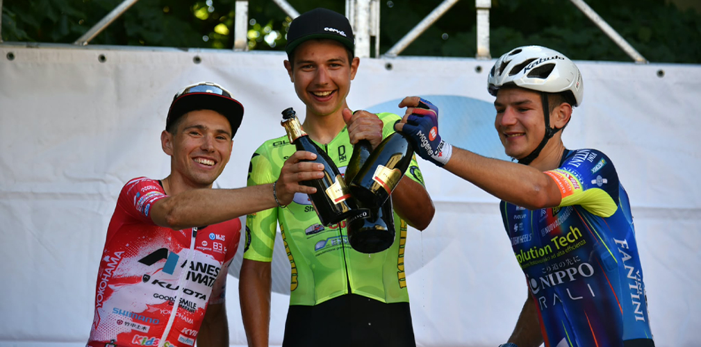 Andrii Ponomar, General Store-Essegibi-F.lli Curia, GP Colli Rovescalesi 2026, podio, Nicolò Garibbo e Alexandre Balmer