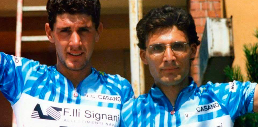 Il treno di Maurizio Tomi al Casano era formato da Previtali, Luca Colombo (con lui nella foto) e il fratello Simone