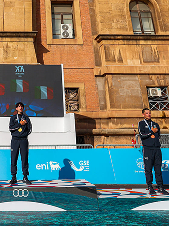 Al terzo posto è salito l'altro azzurro Iacomoni, compagno di Dati al Team Ukyo (Foto Mattia Martegani/CONI)