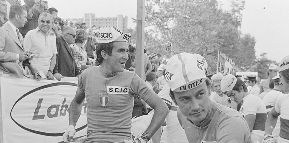 Riccomi e Poggiali. La nazionale italiana alloggiava all'università, una stanza a testa (foto Koersmuseum)