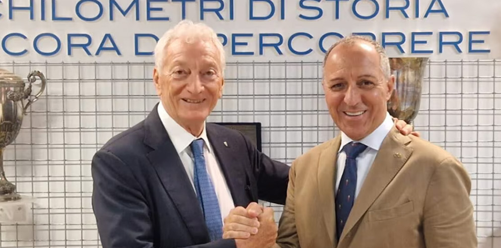 Il presidente del CONI Luciano Buonfiglio insieme a quello FCI Cordiano Dagnoni