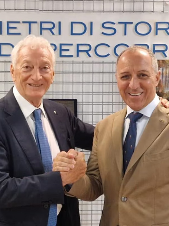 Il presidente del CONI Luciano Buonfiglio insieme a quello FCI Cordiano Dagnoni