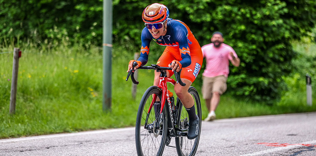 Reghini si trova a suo agio nelle gare dure con salita: si è fatta notare dalla Mayenne alla Vuelta a Burgos (foto Elia Padoin)