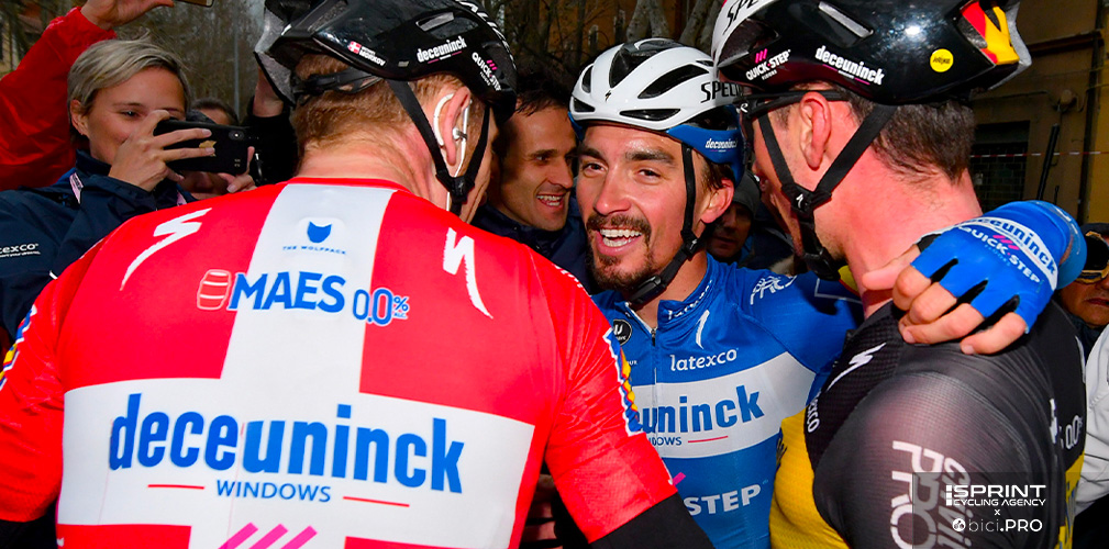 Ancora la Tirreno e ancora una vittoria, ma a Jesi. Alaphilippe è il leader indiscusso della squadra