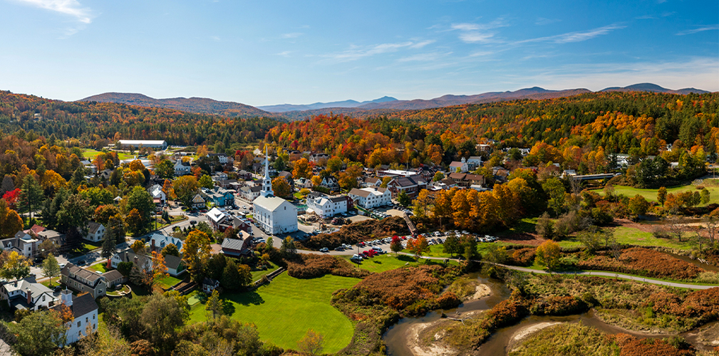 Questa è Stowe, la cittadina del Vermont dove Ciccone si sta allenando, a tre ore da Montreal (depositphotos.com)
