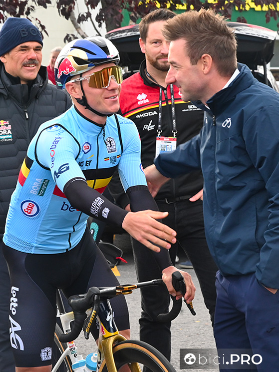 Prima del via da Brossard, Evenepoel e Viviani: Remco era neopro' nella Quick Step del 2019 in cui Elia vinse gli europei e la tappa del Tour