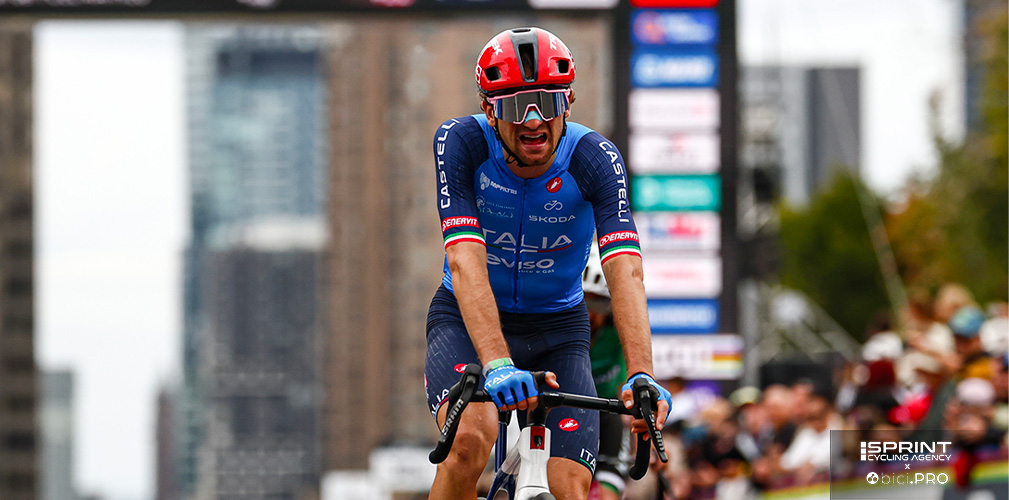 Il nono posto finale di uno sfinito Giulio Ciccone: difficile per luic ombattere allo sprint contro Matthews e Van der Poel