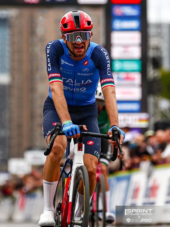 Il nono posto finale di uno sfinito Giulio Ciccone: difficile per lui combattere allo sprint contro Matthews e Van der Poel