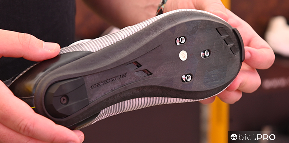 La suola delle due nuove scarpe Gaerne è un mix fra carbonio e nylon