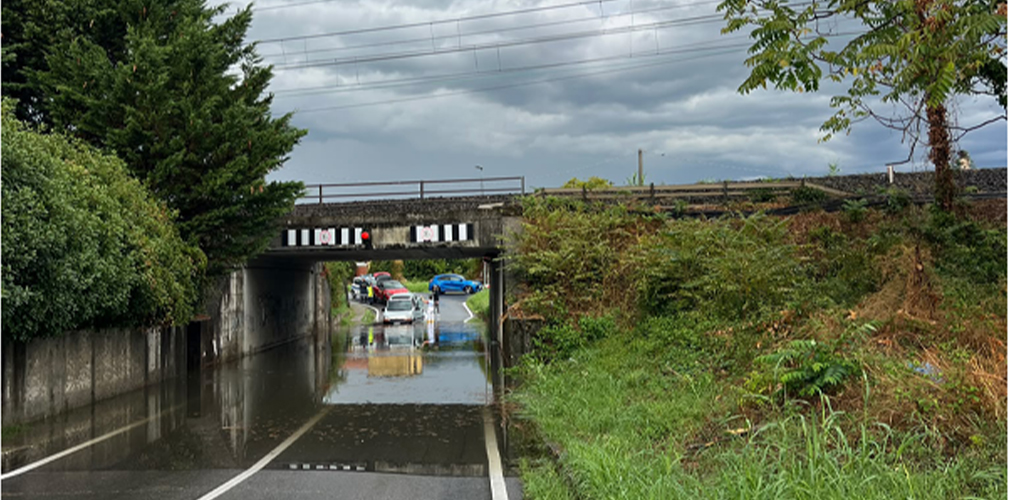 Giro della Lunigiana, allagamenti, sottopasso