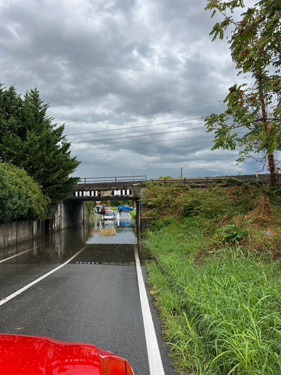 Giro della Lunigiana, allagamenti, sottopasso