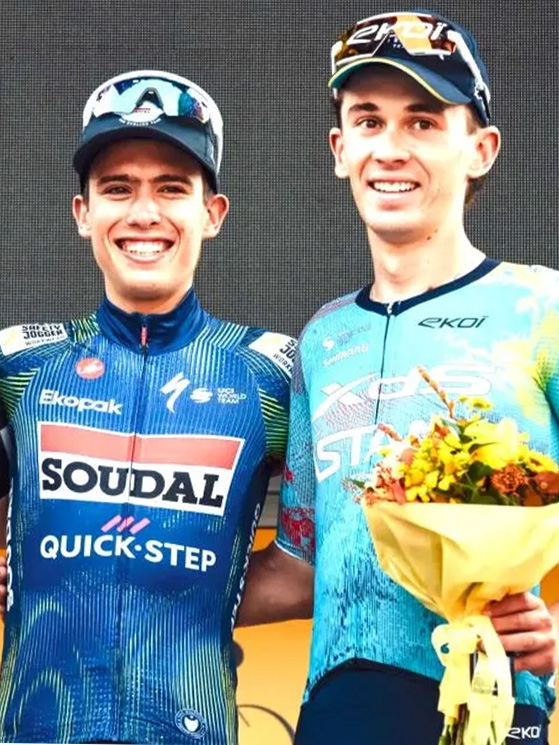 Il podio finale del Piccolo Lombardia vinto da Bravo su Jolving e il veneto