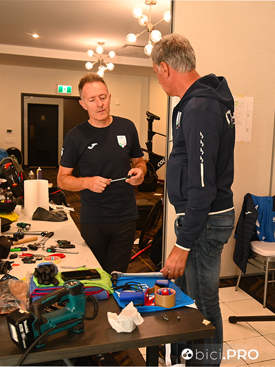 Matteo Cornacchione, qui con Mario Scireaa, ha fatto parte della spedizione azzurra a Montreal