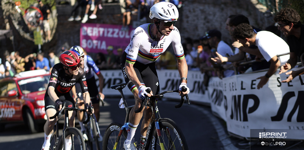 Giro dell'Emilia, l'esordio in maglia iridata di Brandon McNulty, UAE Team Emirates