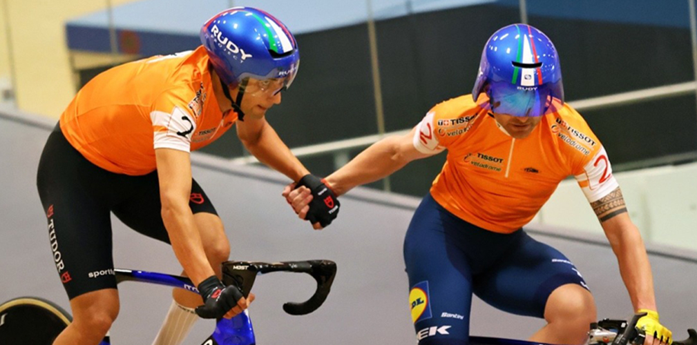 Juan David Sierra, Simone Consonni, Madison (foto Pierre Suter)