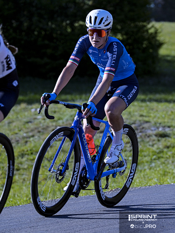 Elisa Longo Borghini in azione, oggi la piemontese non ha avuto una corsa facile dal punto di vista tattico