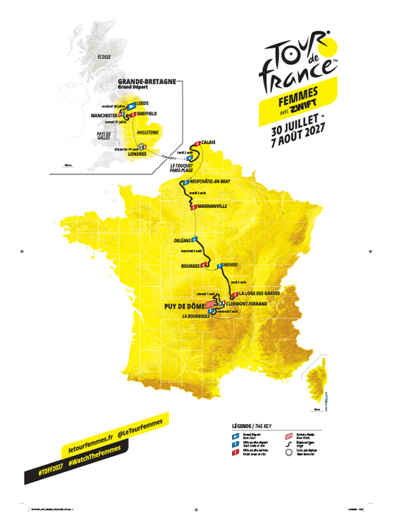 Anche il Tour Femmes parte dalla Gran Bretagna: si corre dal 30 luglio al 7 agosto 2027